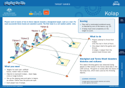TARGET GAMES What you need Scoring What to do Aboriginal and