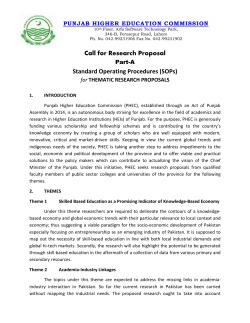 Call for Research Proposal - punjab higher education commission