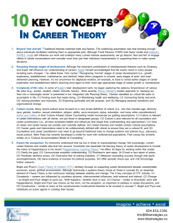 10KEY ConCEpts In Career Theory