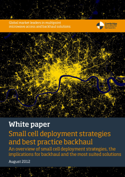 Small Cell deployment strategies and best practice backhaul August