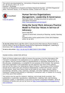Using the Social Work Advocacy Practice Model