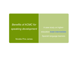 Benefits of ACMC - LLAS Centre for Languages, Linguistics and