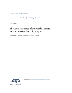 The Attractiveness of Political Markets: Implication for Firm Strategies.
