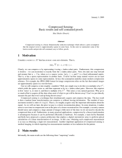 Compressed Sensing - CS