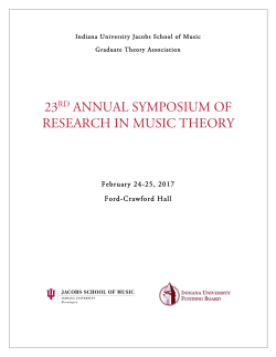 23RD ANNUAL SYMPOSIUM OF RESEARCH IN MUSIC THEORY