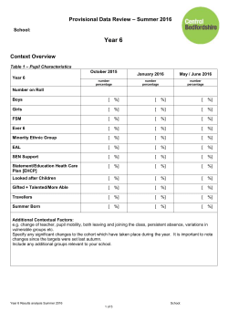 Provisional Data Review &ndash; Summer 2013