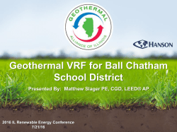 Geothermal VRF for Ball Chatham School District