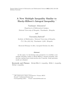 A New Multiple Inequality Similar to Hardy