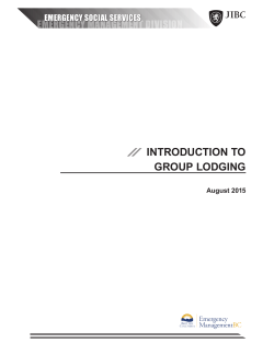 Introduction to Group Lodging Participant Guide