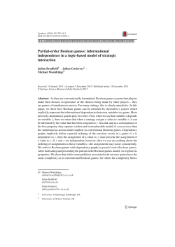 Partial-order Boolean games - Department of Computer Science