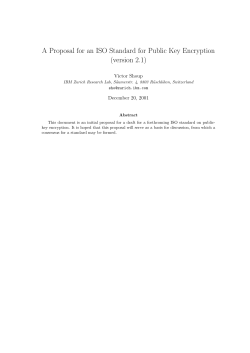A Proposal for an ISO Standard for Public Key