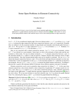 Some Open Problems in Element-Connectivity