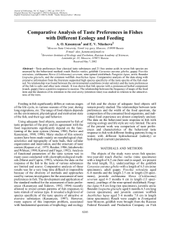 Comparative Analysis of Taste Preferences in Fishes with Different