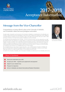 Acceptance Information - The University of Adelaide