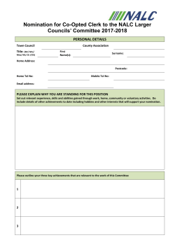 APPLICATION FOR NOMINATION FOR:-