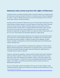 Indonesia takes action to protect the rights of fishermen
