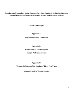 CCS ELA Gr6-8 TextExemplars Writing Samples Final