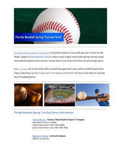 Florida Baseball Spring Training Games Information