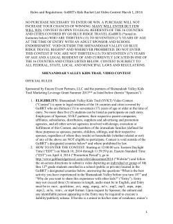 Rules and Regulations GoBRT`s Kids Bucket List Video Contest