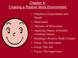 Chapter 5: Creating a Positive Work Environment