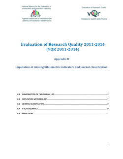 Imputation of missing bibliometric indicators and journal