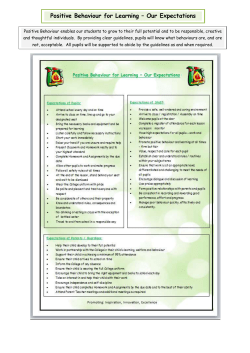 Positive Behaviour For Learning Policy 2016-2017
