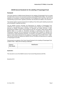 general standard for the labelling