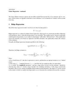 1 Ridge Regression