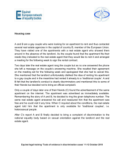 case on housing issues - Equinet - European Network of Equality