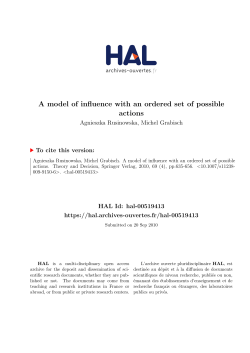 A model of influence with an ordered set of possible actions