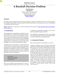 A Baseball Decision Problem - INFORMS PubsOnline