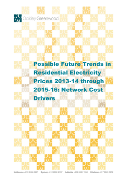 Possible Future Trends in Residential Electricity Prices 2013
