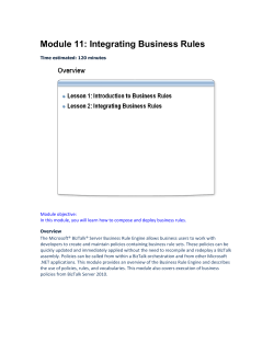 Module 11: Integrating Business Rules