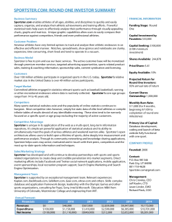 sportster.com: round one investor summary