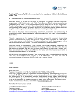 Punj Lloyd Group announces four EPC contract