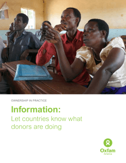 Information: Let countries know what donors are