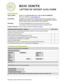 BCIC Ignite Letter of intent (LOI) Form