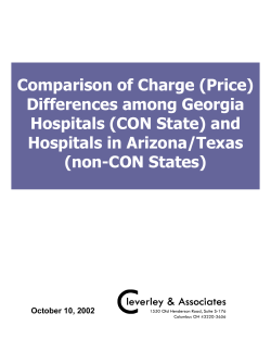 Comparison of Charge (Price) Differences among Georgia Hospitals