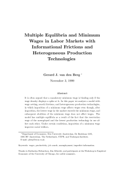 Multiple Equilibria and Minimum Wages in Labor Markets with
