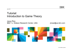 GDRR Tutorial Game Theory - School of Computer Science and