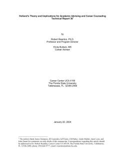Holland`s Theory and the Study of College Faculty and Students: