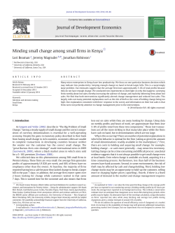 Minding small change among small firms in Kenya