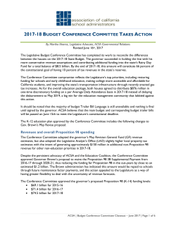 2017-18 budget conference committee takes action