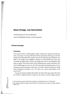 Neue Kriege, neu betrachtet.