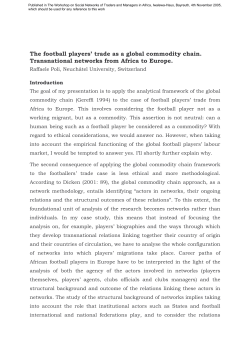 The football players` trade as a global commodity