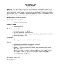 HSE TOUCHDOWN CLUB MEETING MINUTES March 18, 2015