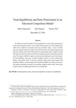 Nash Equilibrium and Party Polarization in an Electoral Competition