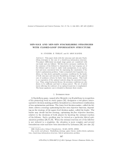 MIN-MAX AND MIN-MIN STACKELBERG STRATEGIES WITH