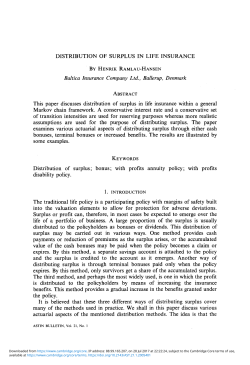DISTRIBUTION OF SURPLUS IN LIFE INSURANCE Baltica
