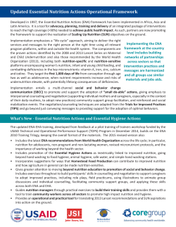 Updated Essential Nutrition Actions Operational